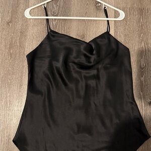 Cinq a Sept Black Satin Camisole